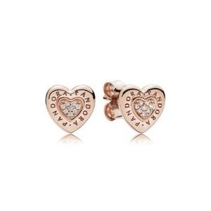 Pandora Rose Gold Heart Studs with CZ
